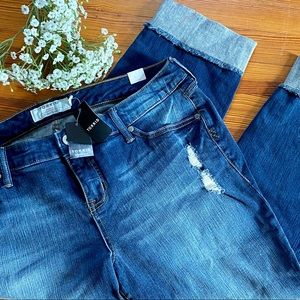 NWT Torrid Distressed Wide Cuff Boyfriend Jeans
